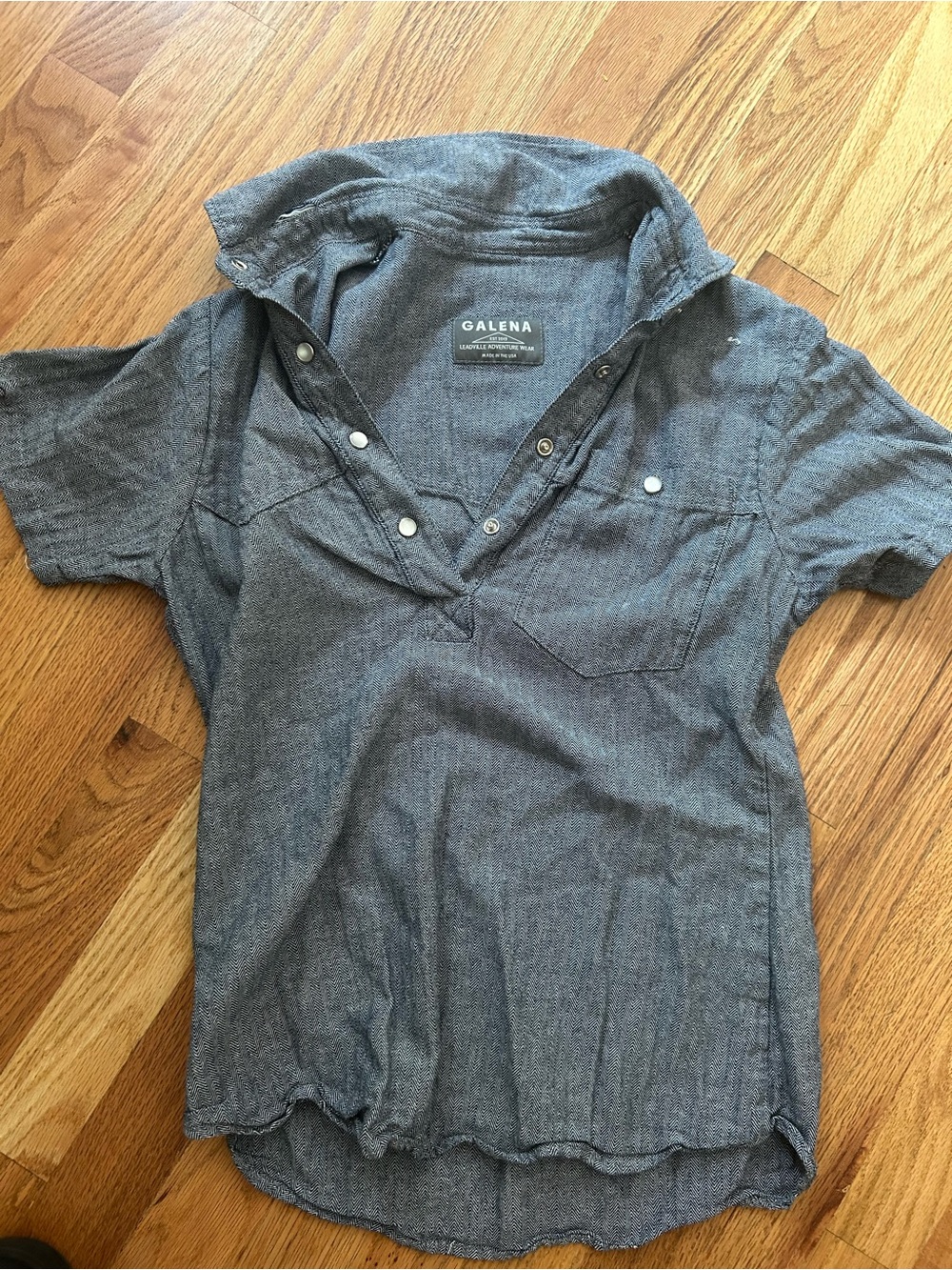 Galena Short-Sleeve Chambray Polo Shirt - Blue